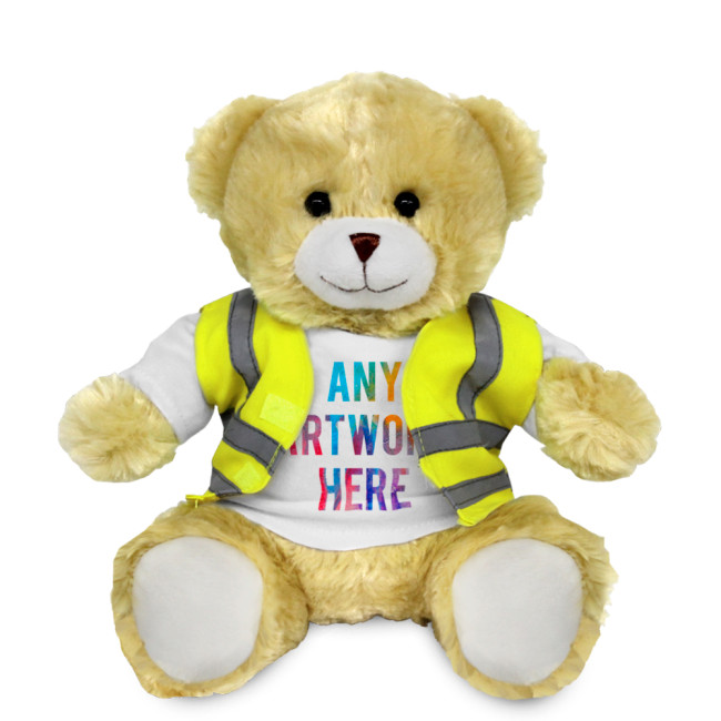 Branded Elizabeth Soft Toy Teddy Bear In Hi Vis Jacket 20cm