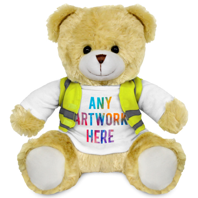 Branded Elizabeth Soft Toy Teddy Bear In Hi Vis Jacket  25cm