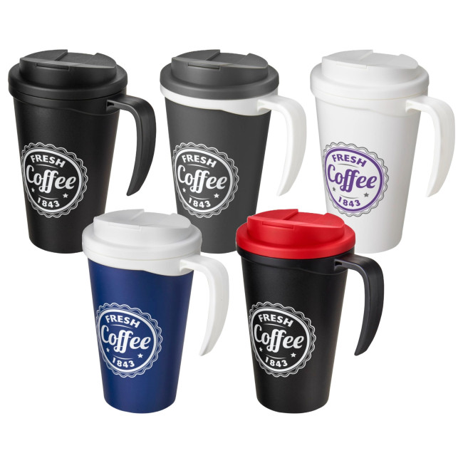 Custom Printed Americano Grande Mug With Spill-Proof Lid 350ml - Image 1