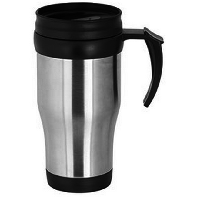 Custom Printed Tour Travel Mug Silver 400ml