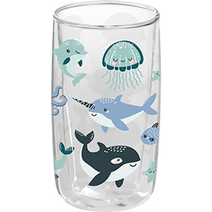 Custom Printed Calypso Double Wall Drinking Glass 330ml