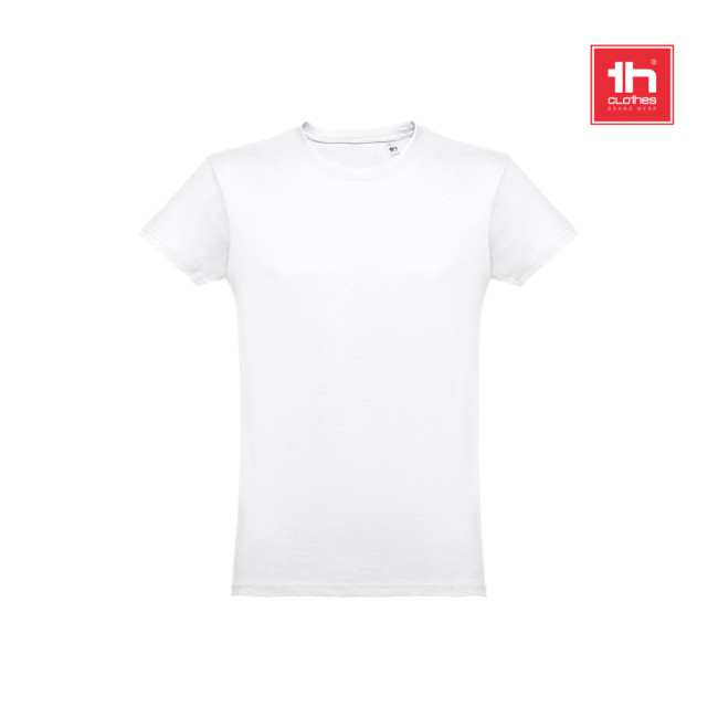 Custom Printed Luanda Men's Tubular Cotton T-Shirt. White