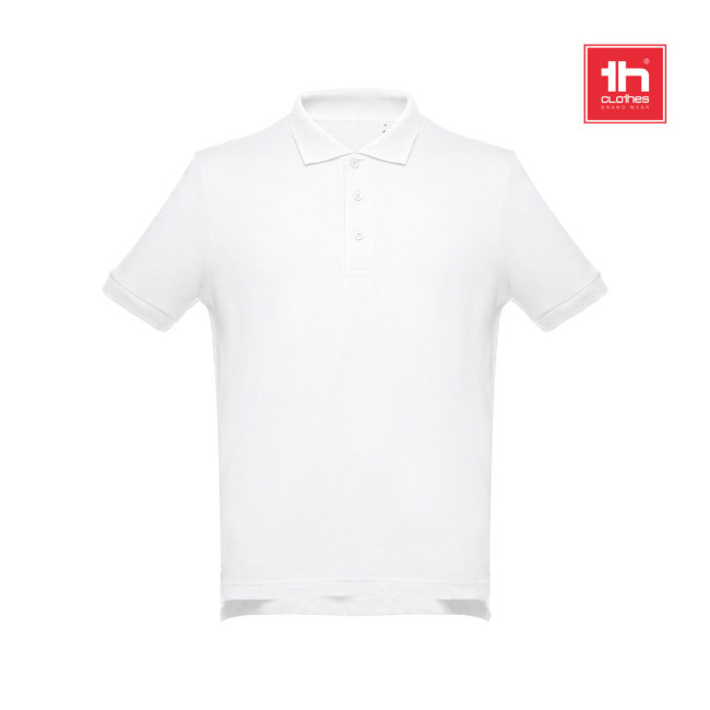 Custom Printed Adam Men's Short-Sleeved Cotton Polo Shirt White