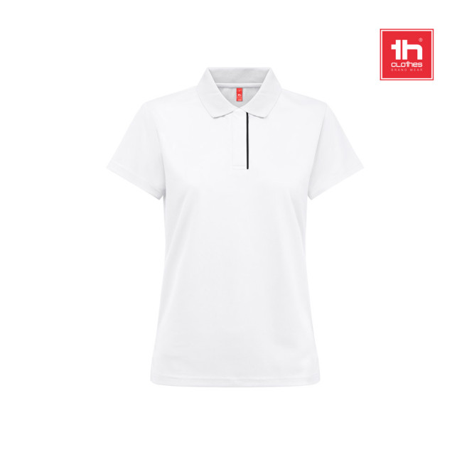 Custom Printed Dynamic Women's Technical Polo Shirt White