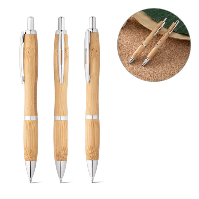 Branded Nicole Bamboo Ballpen With Black Ink