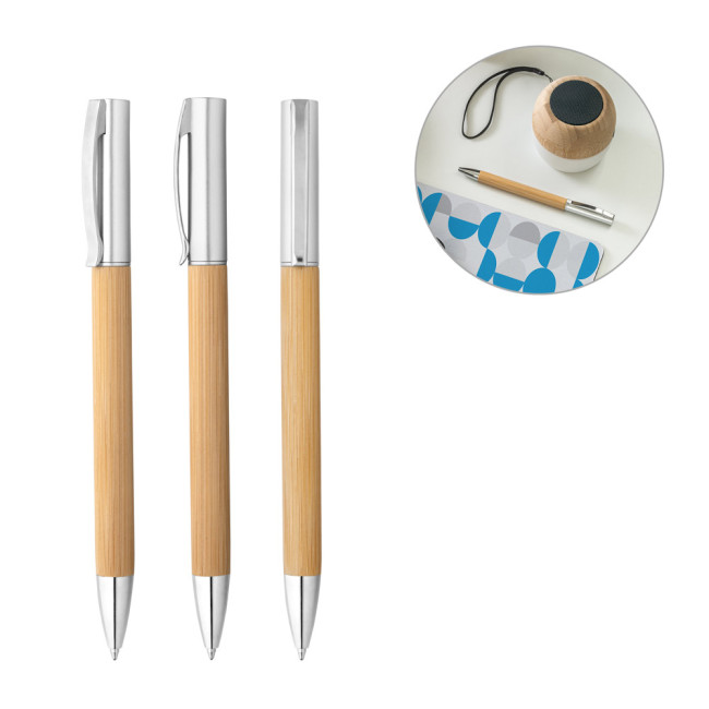 Branded Beal Bamboo & ABS Ballpen