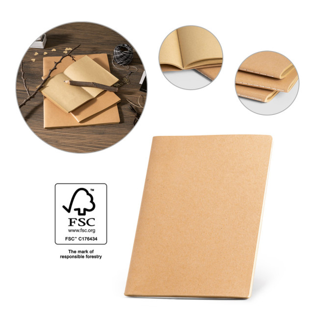 Custom Printed Alcott Kraft Paper A4 Notepad 250 g/m²