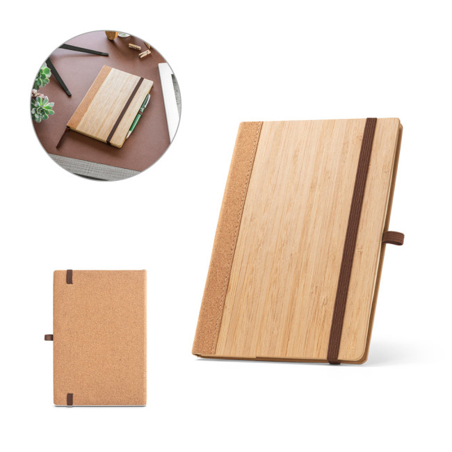 Branded Orwell Bamboo & Cork A5 Notebook