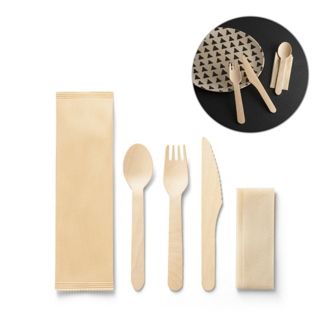 Custom Printed Suya Wooden Cutlery Set