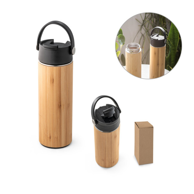 Branded Laver Bamboo Thermos Bottle 440ml