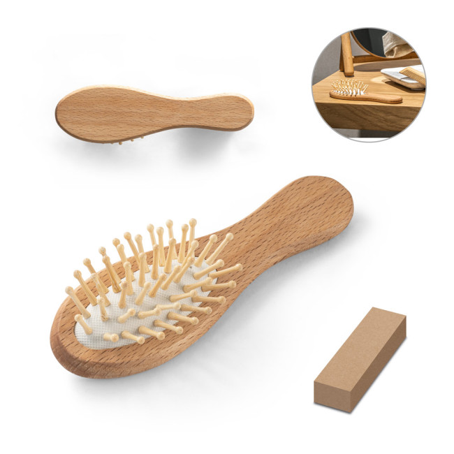 Branded Dern Wooden Hairbrush With Bamboo Bristles