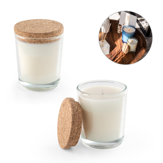 Custom Printed Aromatic Candle With Cork Lid 80g