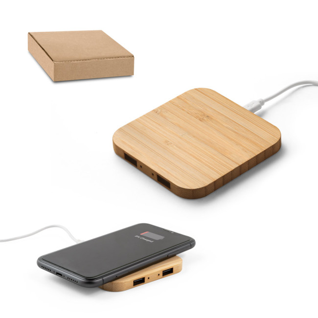 Branded Bamboo Wireless Charger