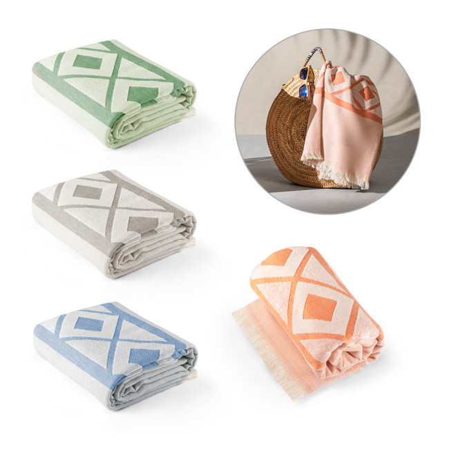 Custom Printed Recycled Cotton Multifunctional Bath Towel 350g/m²