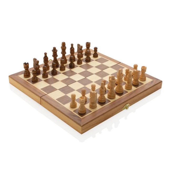 Custom Printed Luxury Wooden Foldable Chess Set