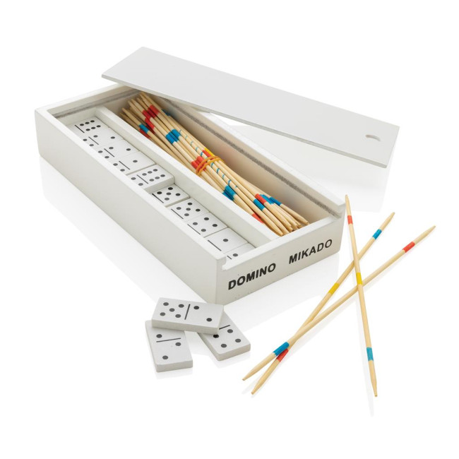 Custom Printed Deluxe Mikado/Domino In Wooden Box