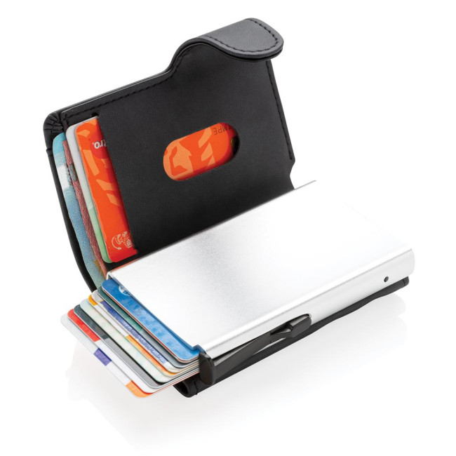 Custom Printed Standard Aluminium RFID Cardholder With PU Wallet - Image 1