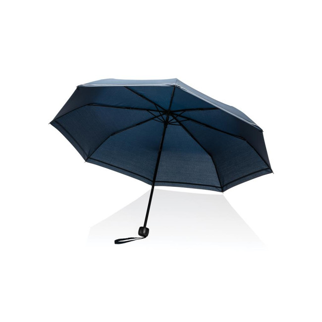 Custom Printed Impact Aware Rpet Pongee Mini Reflective Umbrella 20.5" - Image 1