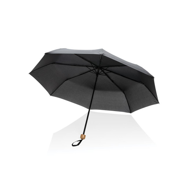 Custom Printed Impact Aware Rpet Pongee Bamboo Mini Umbrella 20.5" - Image 5