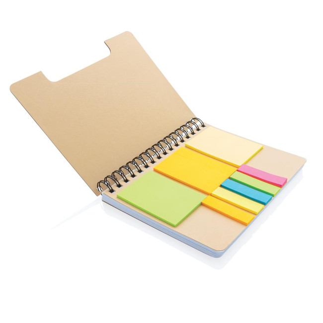 Custom Printed A5 Kraft Spiral Notebook With Sticky Notes