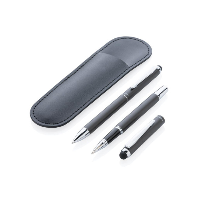 Branded Swiss Peak Deluxe Pen Set In PU Pouch