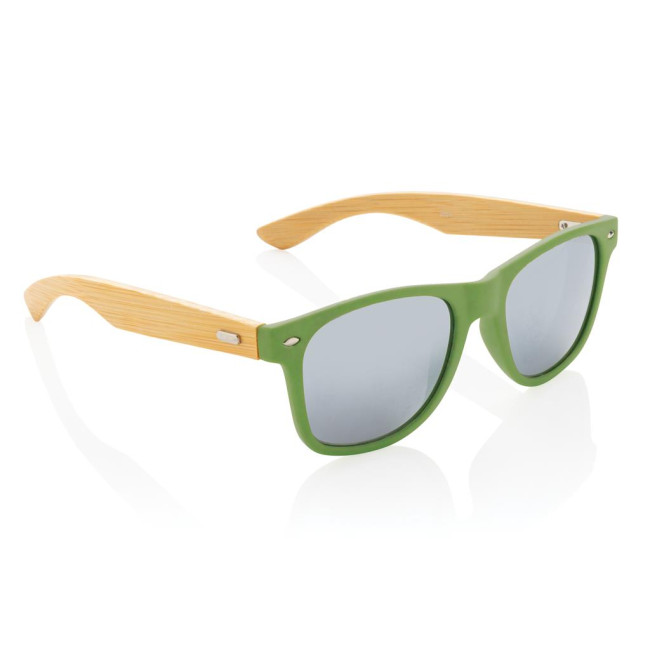 Custom Printed Bamboo And RCS Recycled Plastic Sunglasses - Image 1