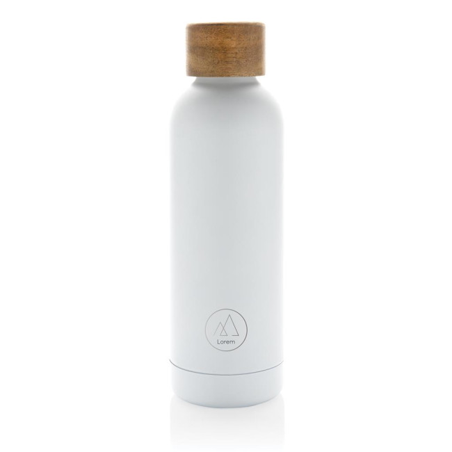 Custom Printed Wood RCS Certified Recycled Stainless Steel Vacuum Bottle 500ml - Image 4