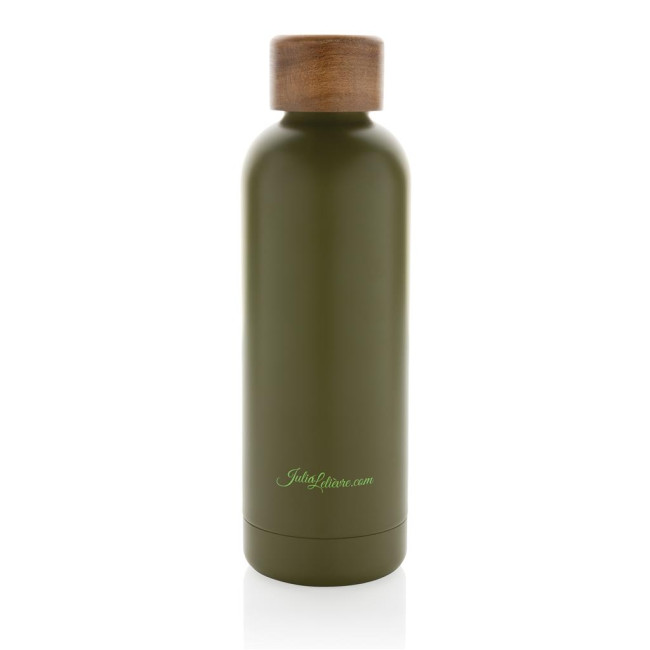 Custom Printed Wood RCS Certified Recycled Stainless Steel Vacuum Bottle 500ml - Image 5