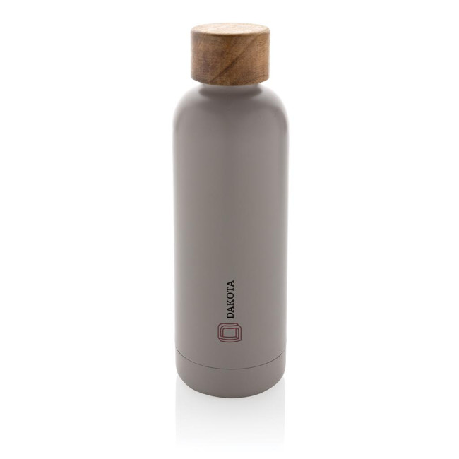 Custom Printed Wood RCS Certified Recycled Stainless Steel Vacuum Bottle 500ml - Image 6