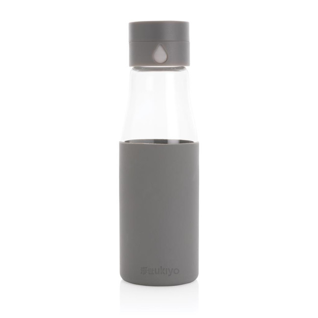 Custom Printed Ukiyo Glass Hydration Tracking Bottle With Sleeve 600ml - Image 3