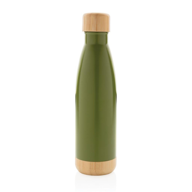 Custom Printed Vacuum Stainless Steel Bottle With Bamboo Lid And Bottom 520ml - Image 5