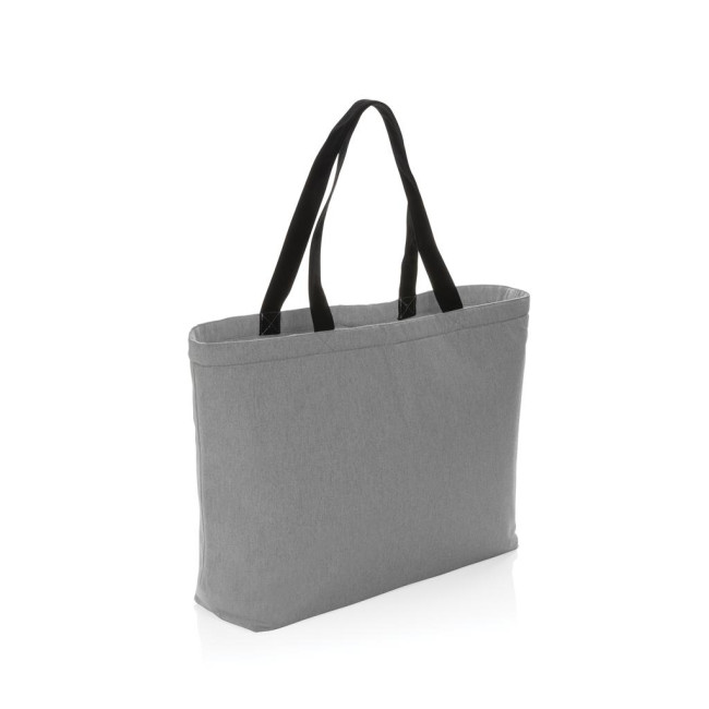 Custom Printed Impact Aware Recycled Canvas Large Cooler Tote Undyed - Image 2