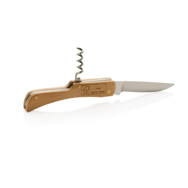 Custom Printed Wooden Knife With Bottle Opener