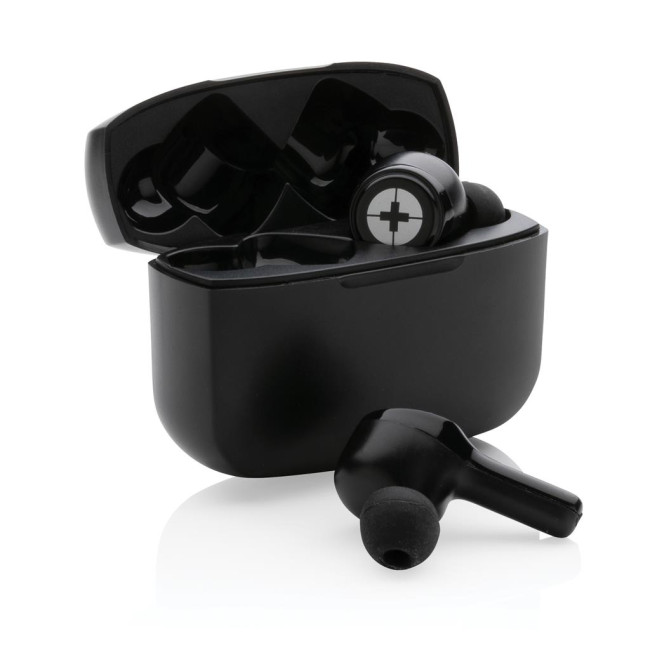 Branded RCS Recycled Plastic Swiss Peak Earbuds