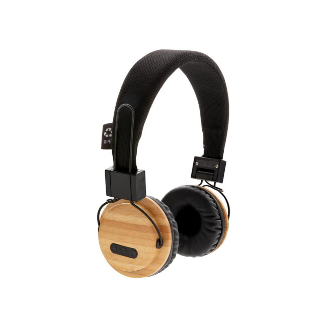 Branded Bamboo Wireless Headphones