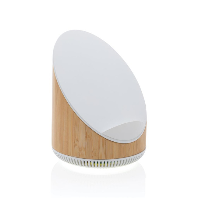 Branded Ovate Bamboo 5W Speaker With 15W Wireless Charger