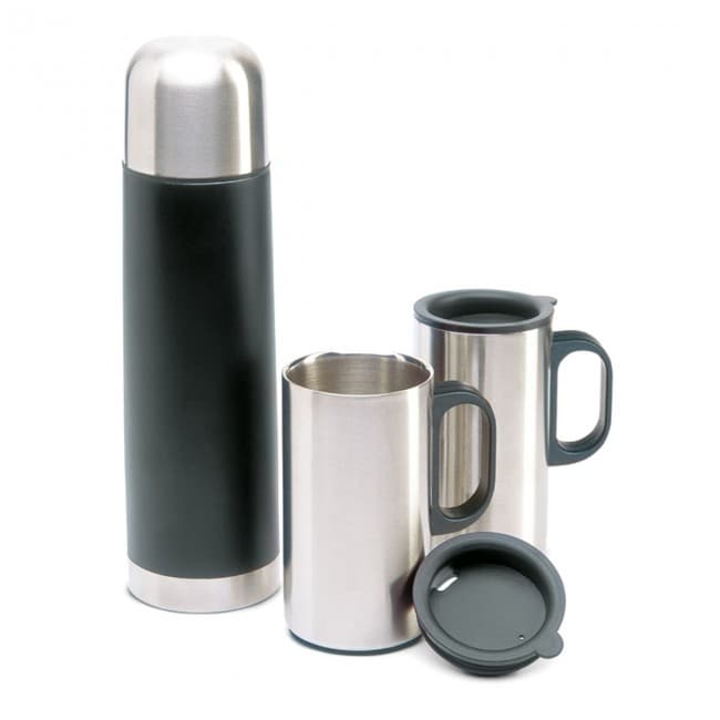 Custom Printed Insulation Flask With 2 Mugs - Image 1