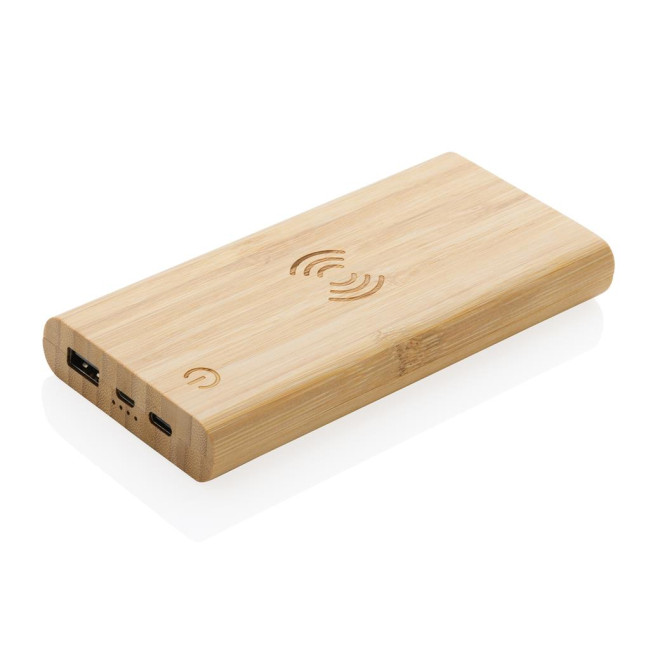 Branded Bamboo Wireless Powerbank 8.000mAh