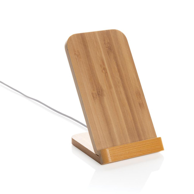 Branded Bamboo Wireless Charging Stand 5W