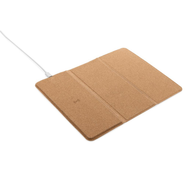 Custom Printed Wireless Charging Cork Mousepad And Stand 10W