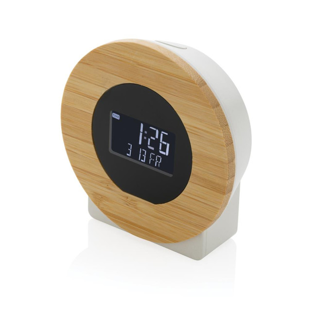 Branded Utah RCS Rplastic And Bamboo LCD Desk Clock