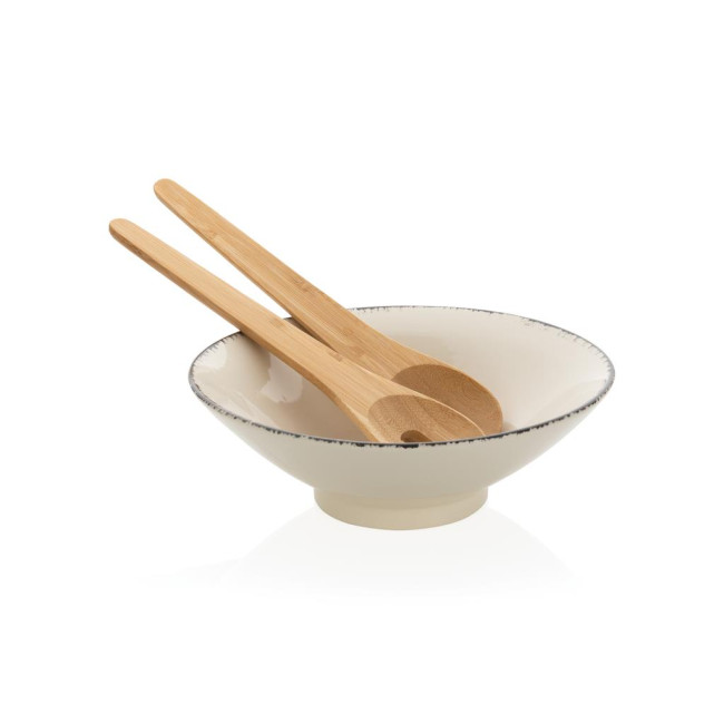 Branded Ukiyo Salad Bowl With Bamboo Salad Server - Image 2