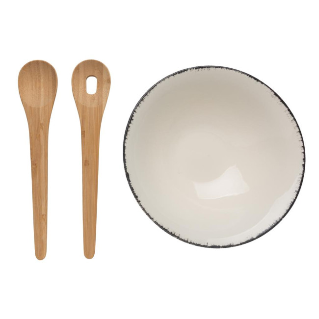 Branded Ukiyo Salad Bowl With Bamboo Salad Server - Image 1