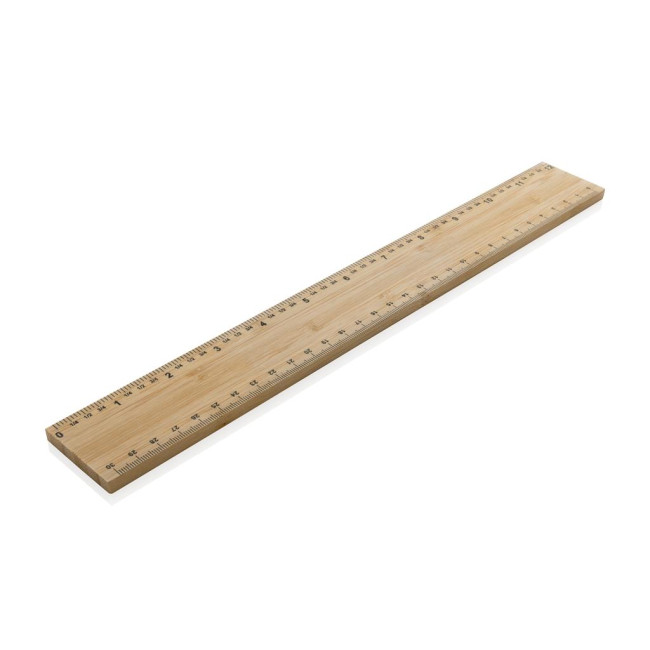 Branded Timberson Extra Thick Double Sided Bamboo Ruler 30cm