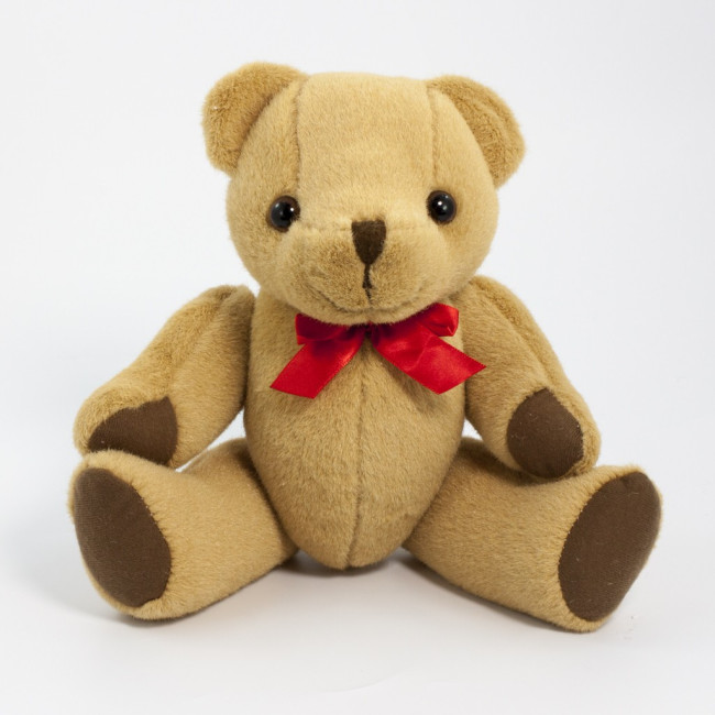 Custom Printed Honey Jointed Bear 30cm - Image 1