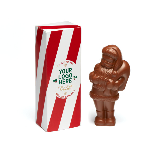 Custom Printed Winter Eco Flip Top Box 41% Milk Chocolate Santa