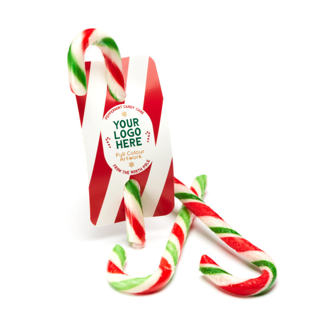 Custom Printed Info Card Peppermint Candy Cane