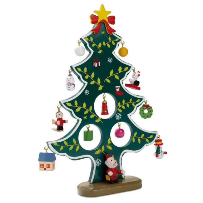 Custom Printed Wooden Xmas Tree Decoration