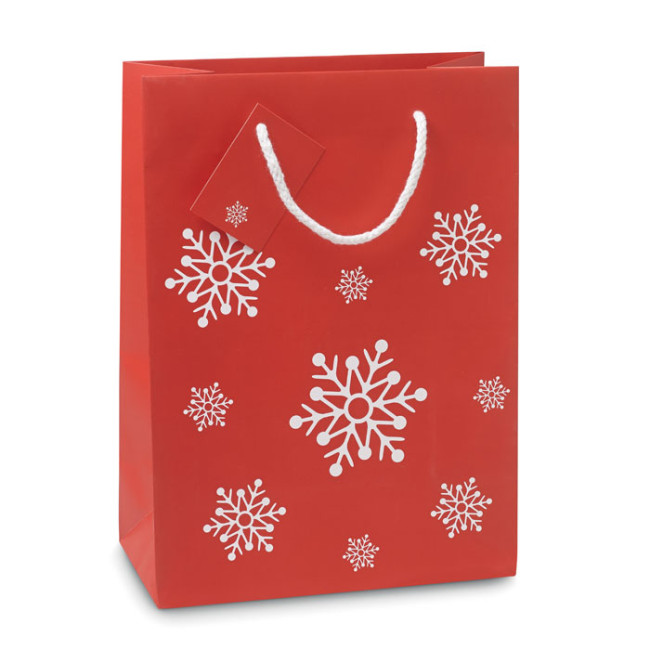 Custom Printed Snowflake Pattern Gift Paper Bag Medium