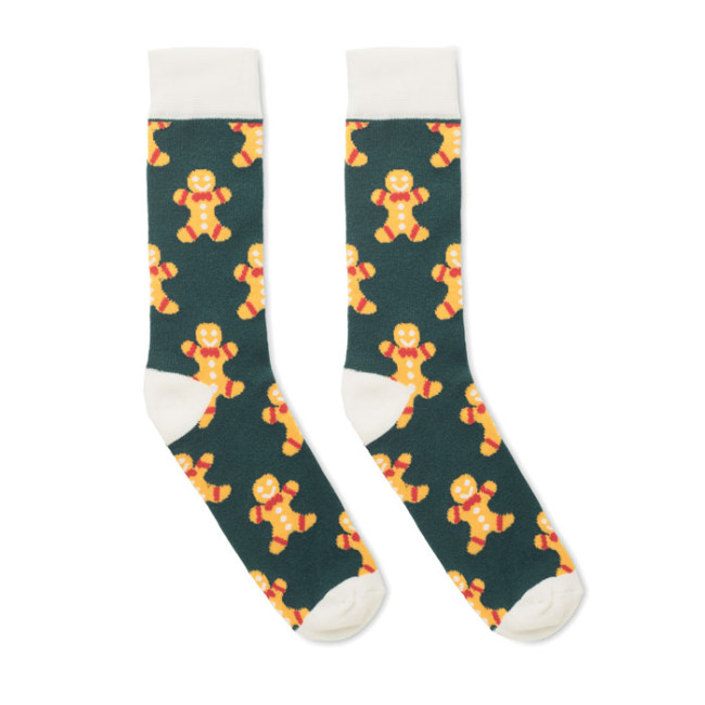 Custom Printed Pair Of Christmas Socks M - Image 2